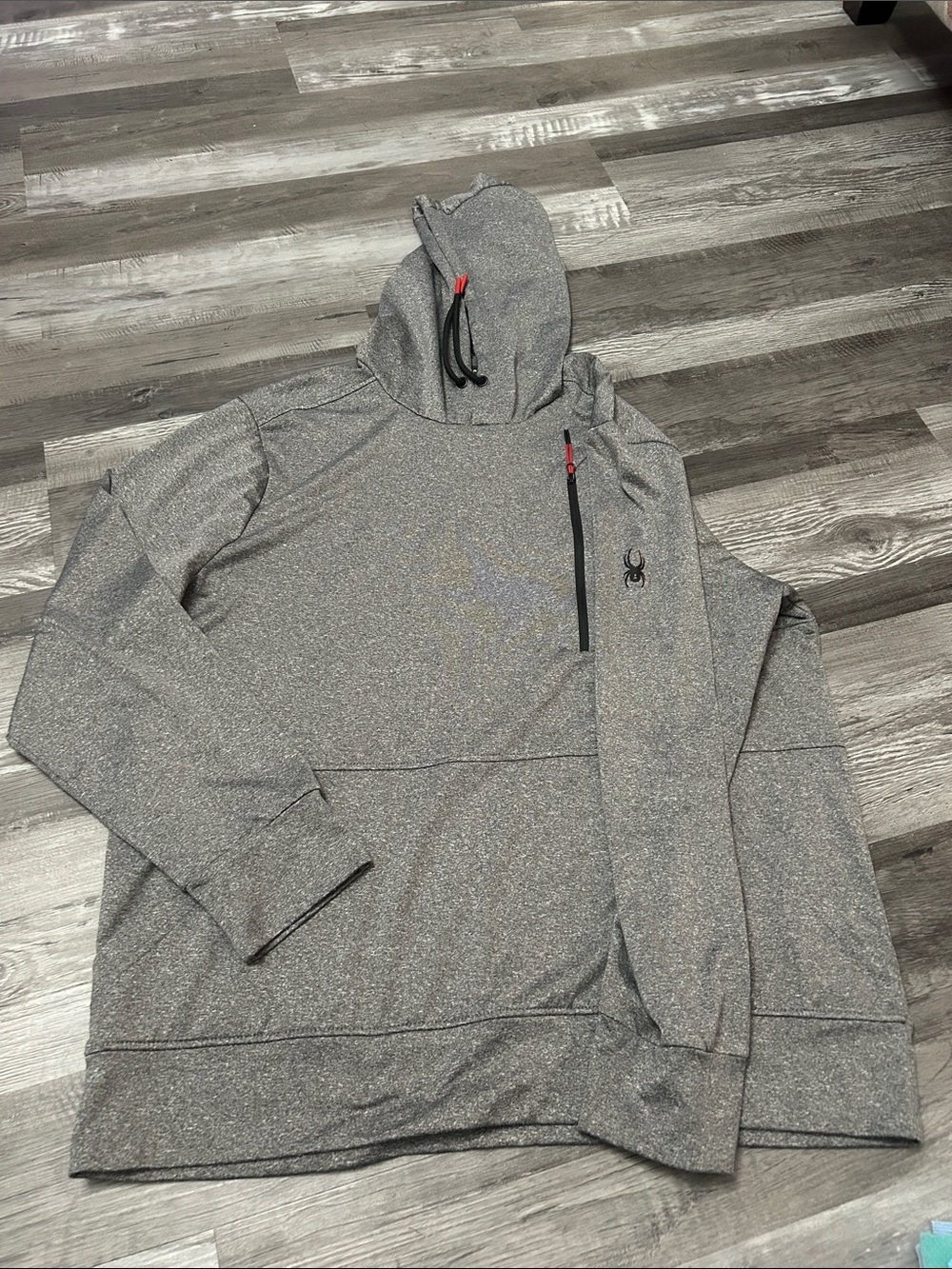 Spyder Men's Heather Gray Lightweight Hooded Pullover